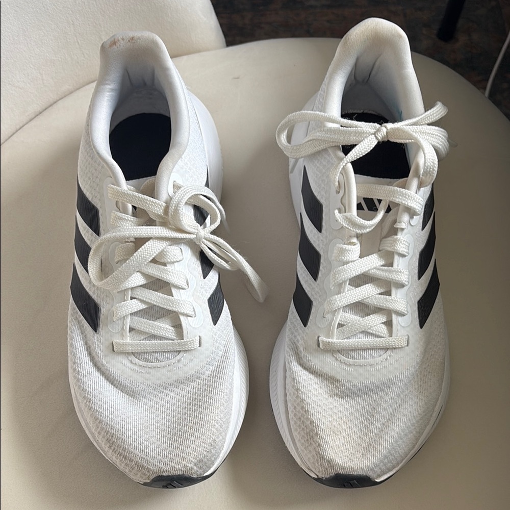 Adidas Classic White and Black Running Shoes used